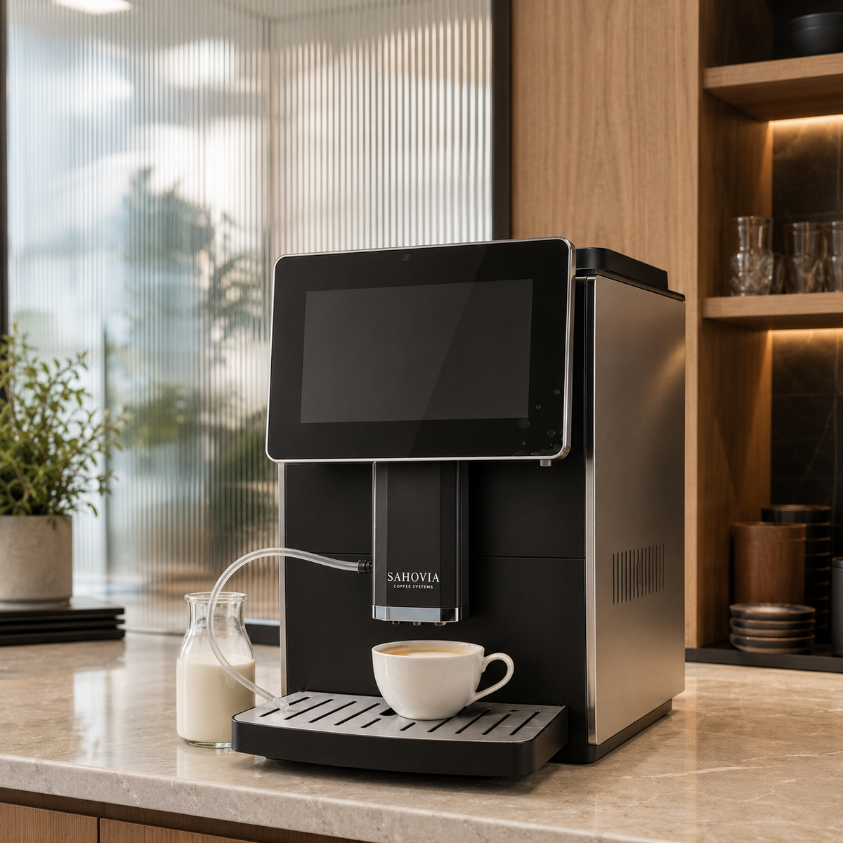 Compact Automatic Bean-to-Cup Coffee Machine for Office | Sahovia Velmora