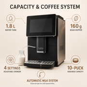 Compact Automatic Bean-to-Cup Coffee Machine for Office | Sahovia Velmora