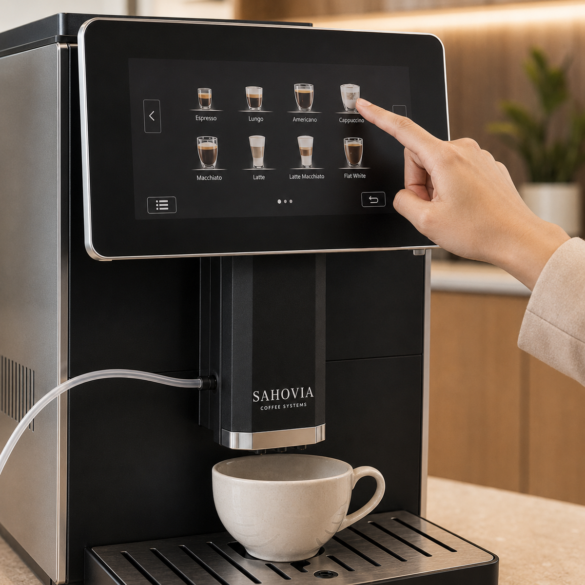 Compact Automatic Bean-to-Cup Coffee Machine for Office | Sahovia Velmora